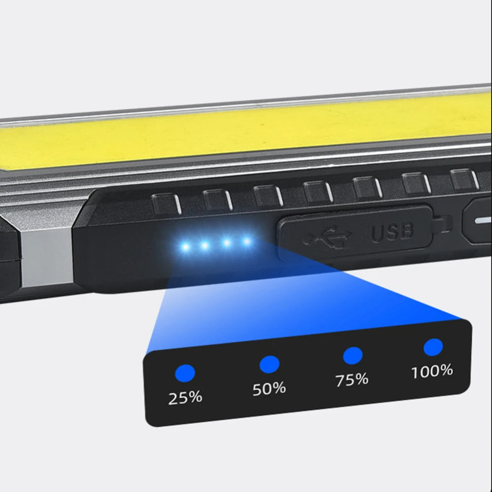 USB-Aufladbare Campinglampe COB-Arbeitsleuchte, Auto-Reparatur- und Wartungstaschenlampe mit Magnet 4000mAh Laterne