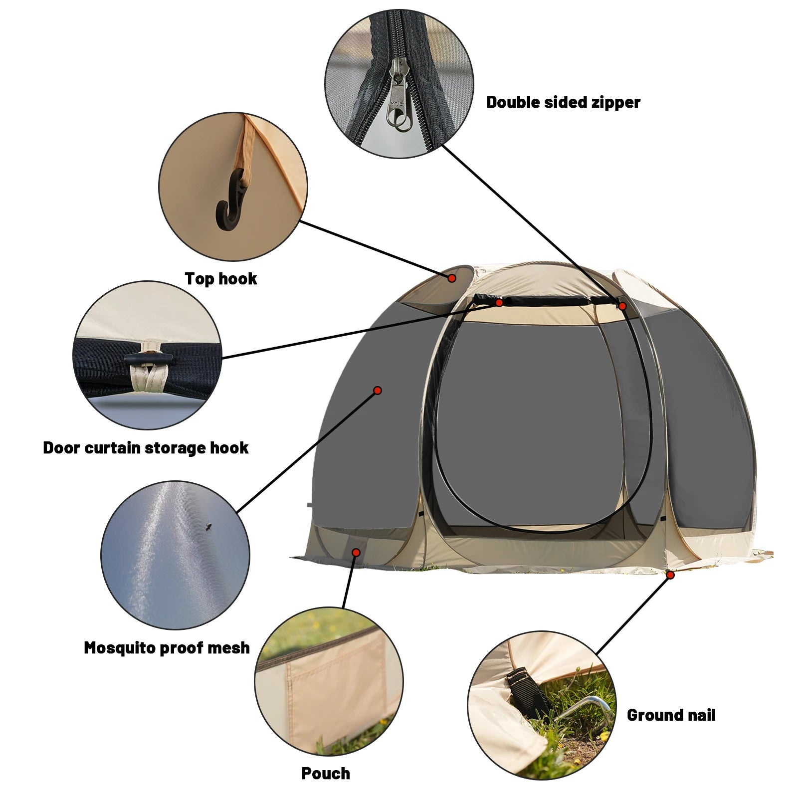 Pop-Up Pavillonzelt mit Moskitonetz fur Garten und Camping