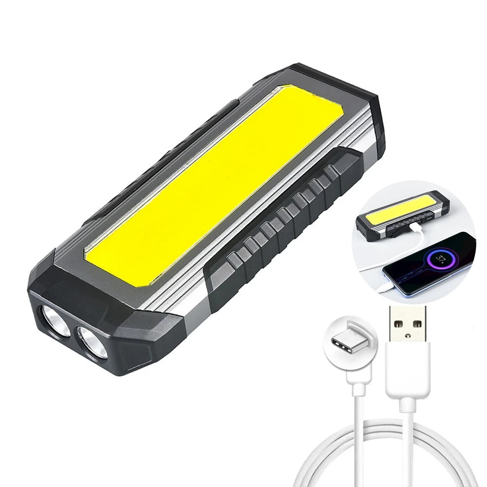USB-Aufladbare Campinglampe COB-Arbeitsleuchte, Auto-Reparatur- und Wartungstaschenlampe mit Magnet 4000mAh Laterne
