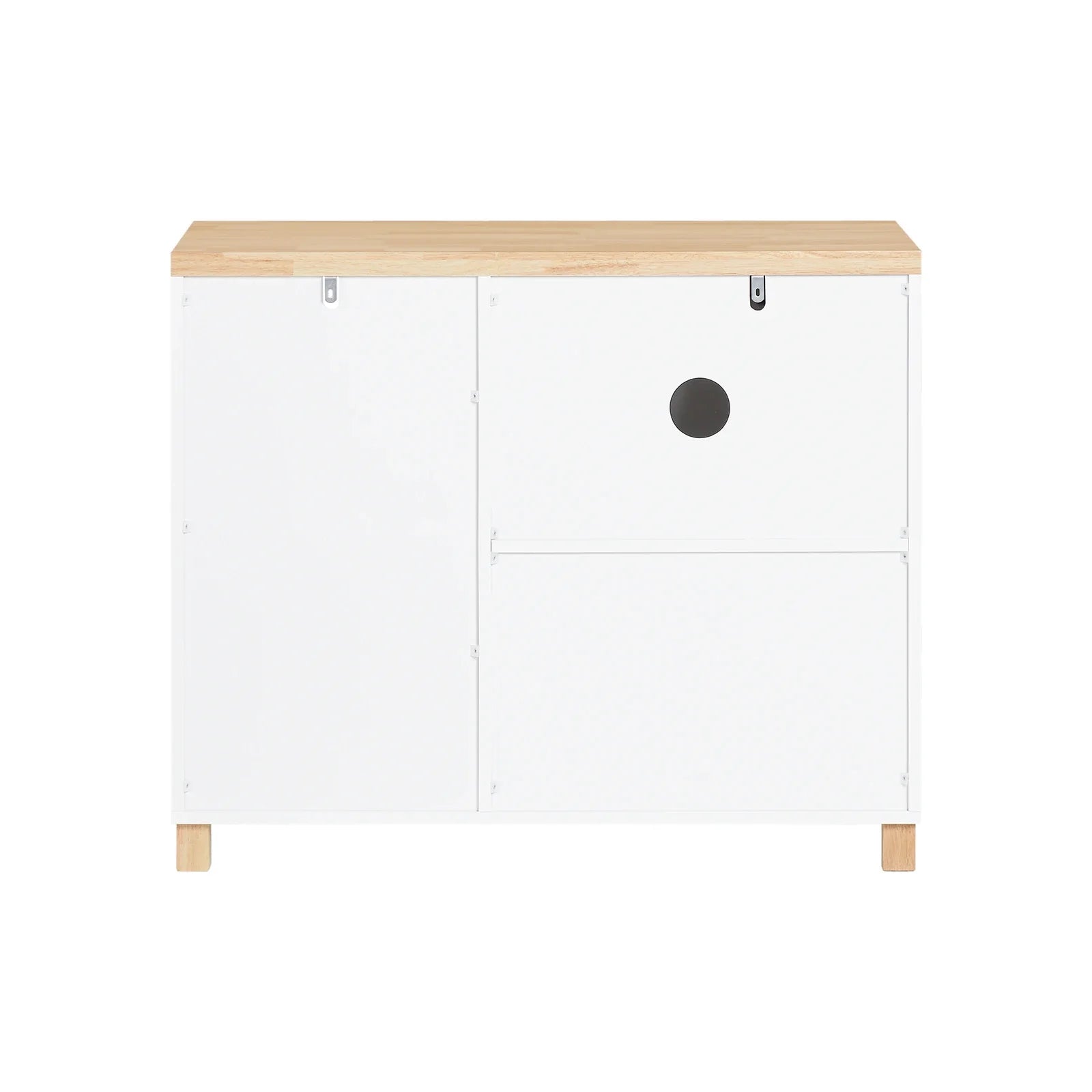 Aktenschrank 90 Ã— 75 Ã— 45 cm mit 3 Schubladen und Druckerfach â€“ WeiÃŸ/Natur
