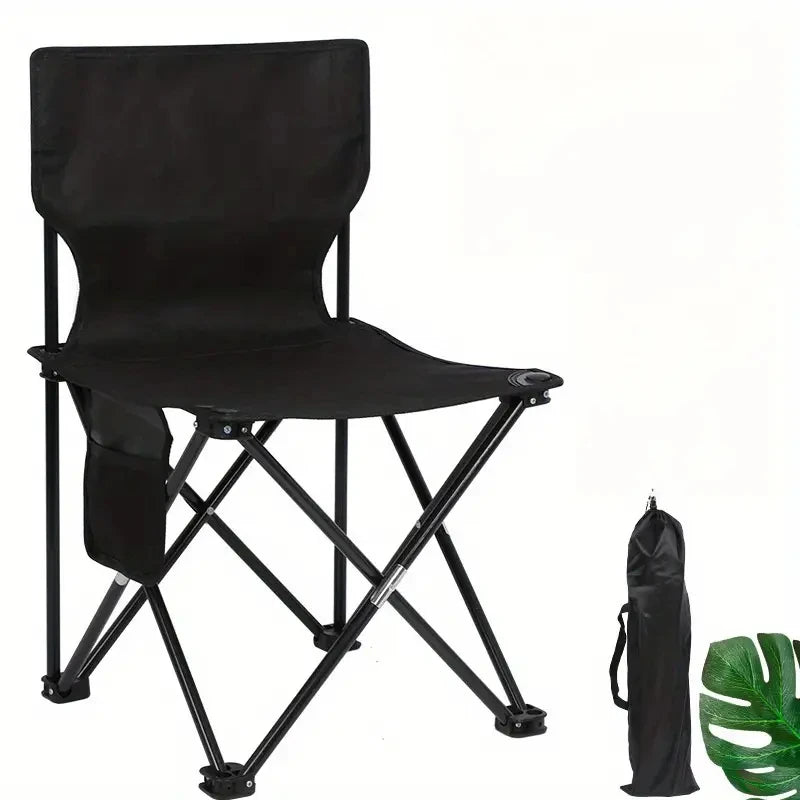 Faltbarer Campingstuhl mit Seitentasche, Tragbarer Outdoor-Stuhl aus Oxford-Gewebe, Klappstuhl für Strand, Picknick, Angeln und Freizeit