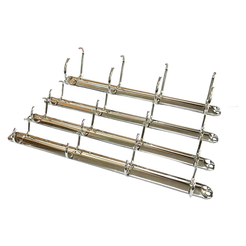 A4 Ringbuchmechanik aus Metall mit 4 D-Ringen â€“ Silber