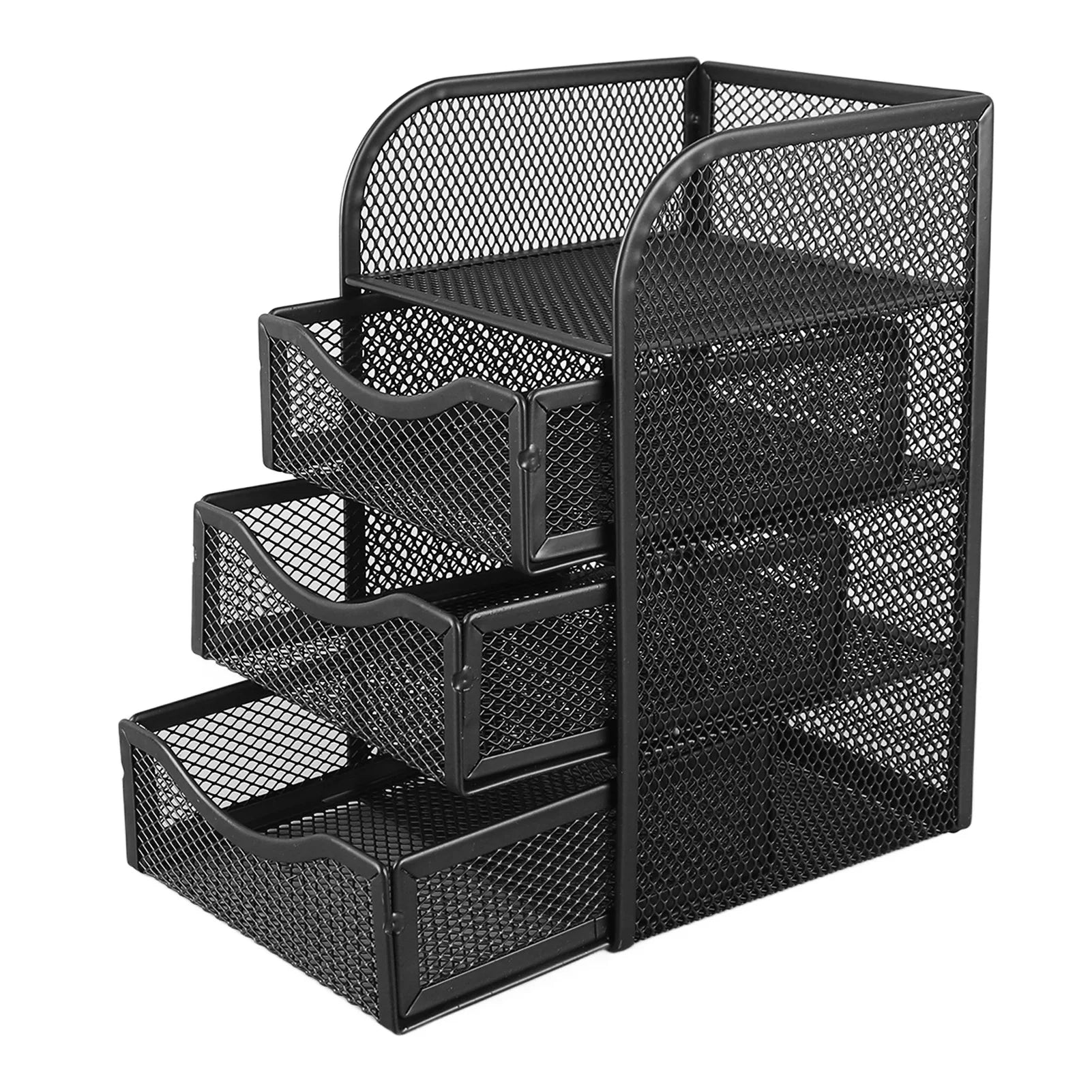 Schreibtisch-Organizer aus Metall mit 3 Schubladen â€“ Mesh Desktop-Aufbewahrung
