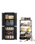 Metall-Aktenschrank 40 Ã— 60 Ã— 180 cm mit 4 TÃ¼ren und 2 SchlÃ¶ssern â€“ 5 Ebenen, Schwarz