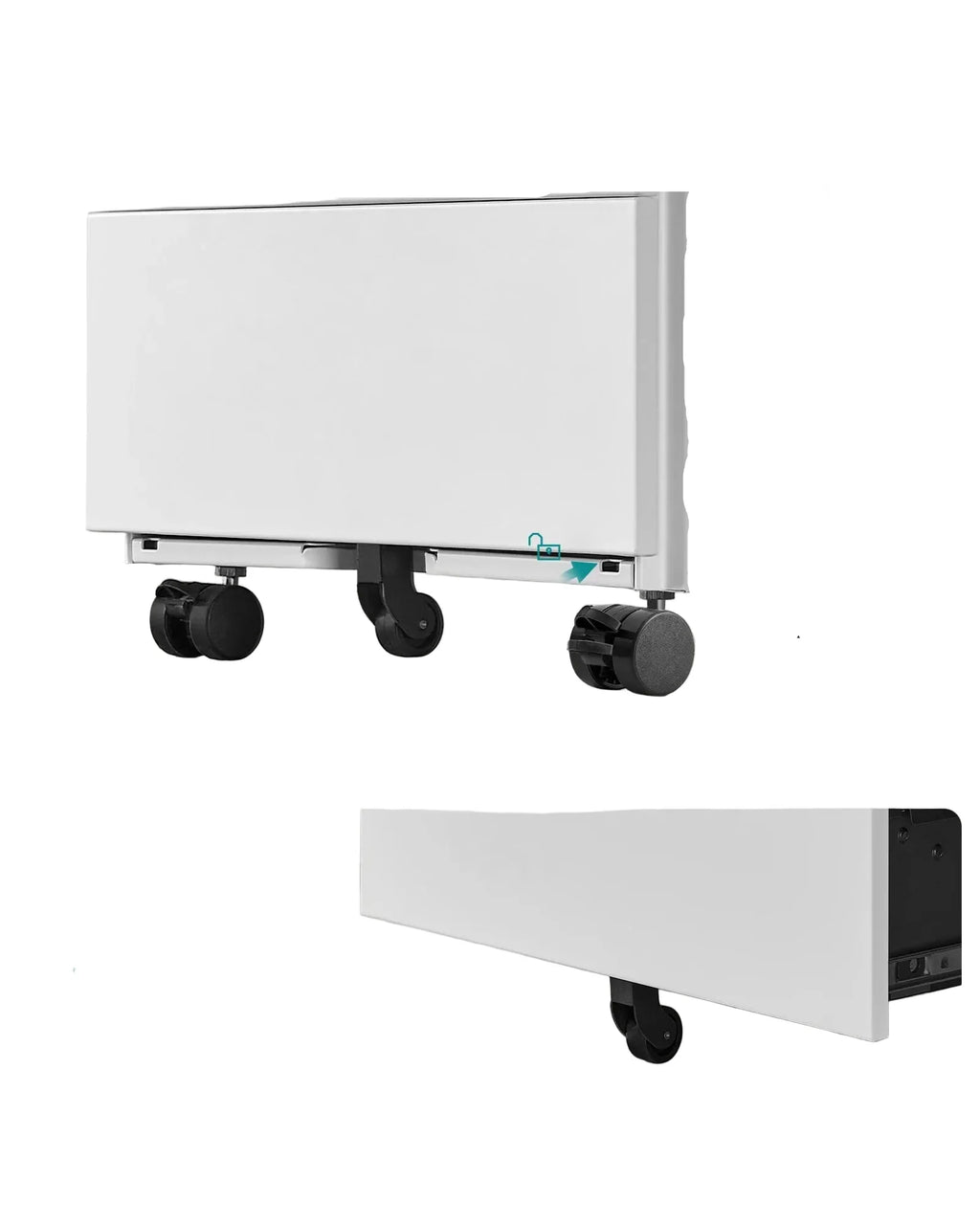 Rollcontainer 45,1 Ã— 39 Ã— 69,3 cm aus Stahl mit 4 Schubladen â€“ AbschlieÃŸbarer Aktenschrank auf Rollen