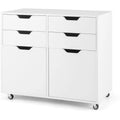 Rollcontainer 78 Ã— 40 Ã— 65 cm mit 5 Schubladen â€“ Druckertisch und Aktenschrank, WeiÃŸ