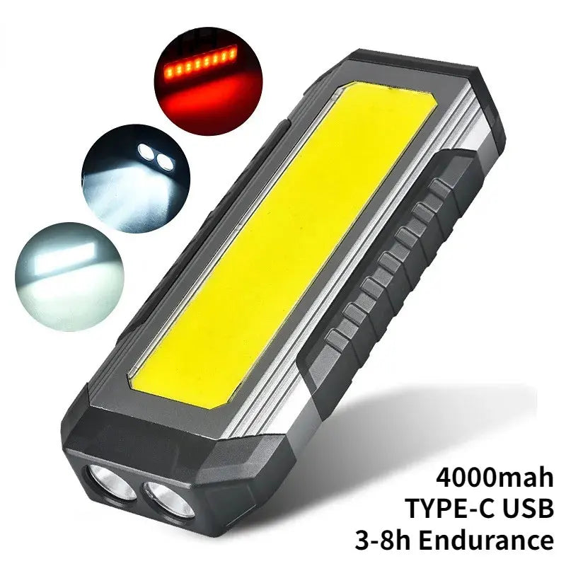 USB-Aufladbare Campinglampe COB-Arbeitsleuchte, Auto-Reparatur- und Wartungstaschenlampe mit Magnet 4000mAh Laterne