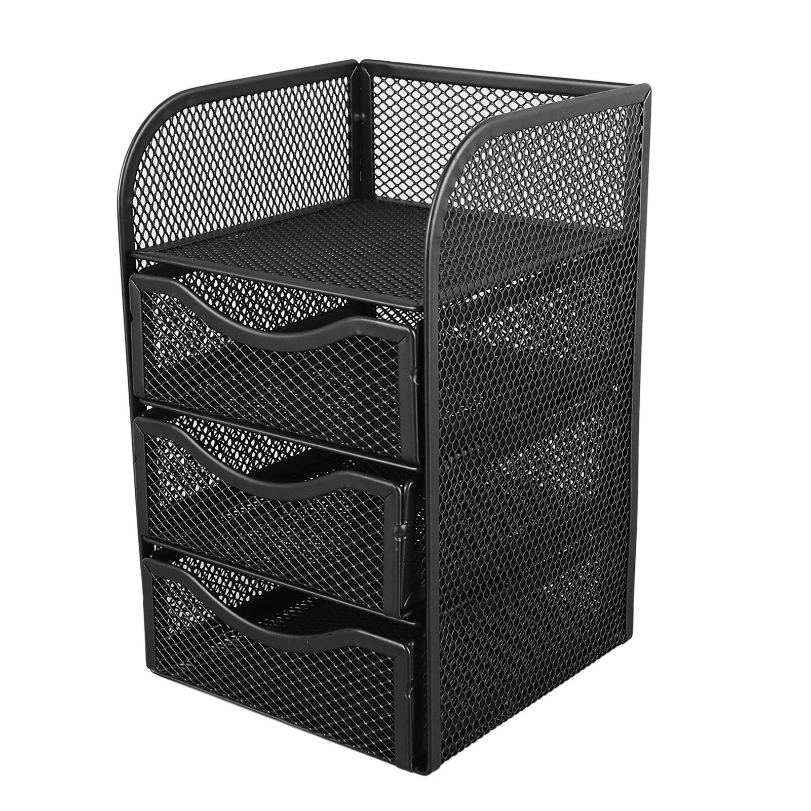 Schreibtisch-Organizer aus Metall mit 3 Schubladen â€“ Mesh Desktop-Aufbewahrung