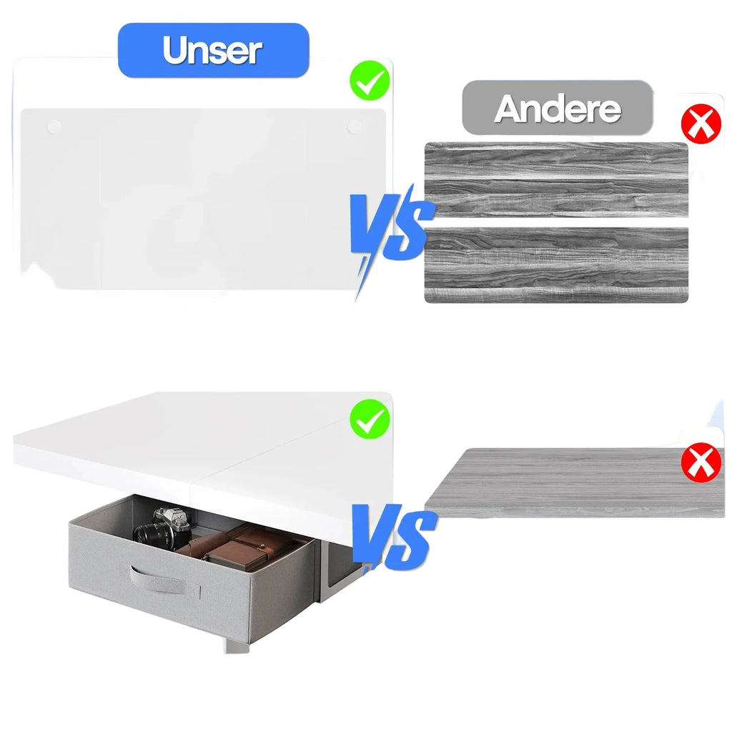 HÃ¶henverstellbarer Schreibtisch 160 Ã— 80 cm mit Schubladen und USB-A-Anschluss