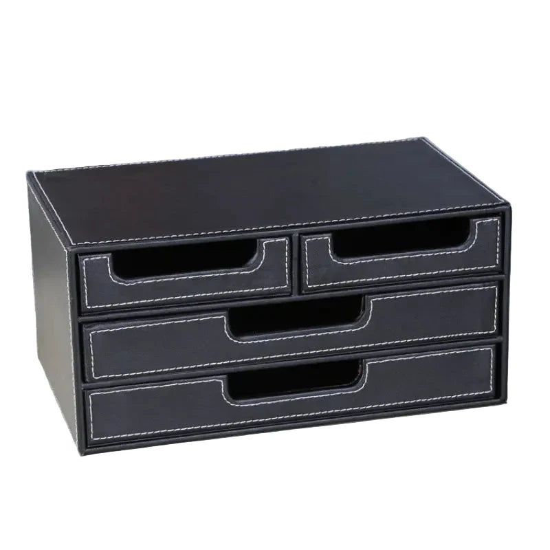 Dokumenten-Organizer aus PU-Leder â€“ Desktop-Aufbewahrungsbox fÃ¼r Dokumente und BÃ¼rozubehÃ¶r
