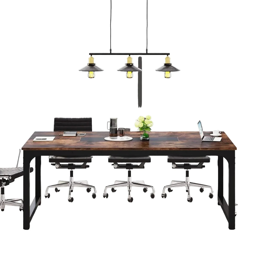 Konferenztisch 180 Ã— 90 Ã— 77 cm fÃ¼r 6â€“8 Personen â€“ Besprechungstisch in Braun/Schwarz