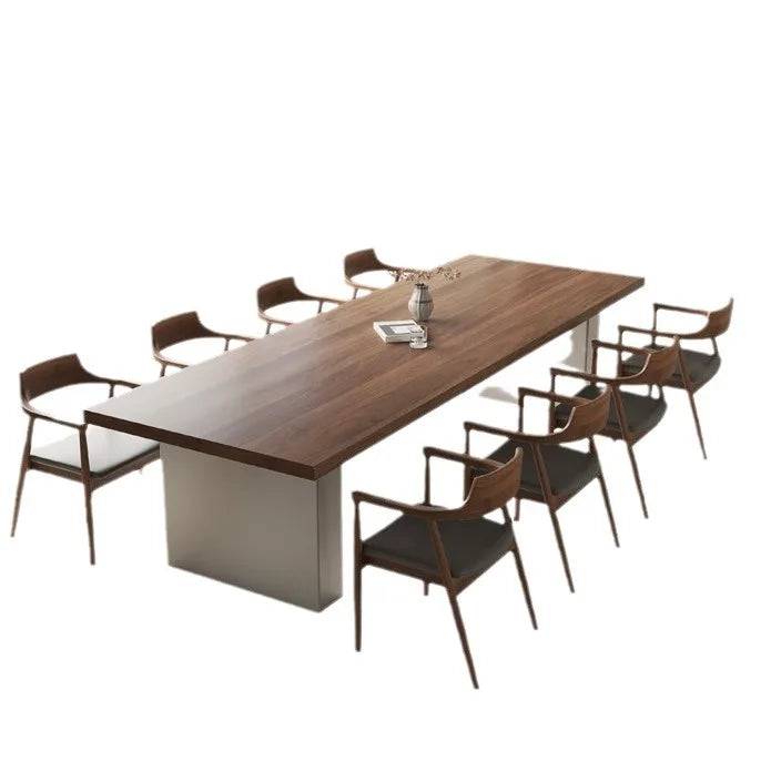 Massivholz-Konferenztisch 120â€“260 cm â€“ Moderner Besprechungs- und Arbeitstisch in Walnussoptik