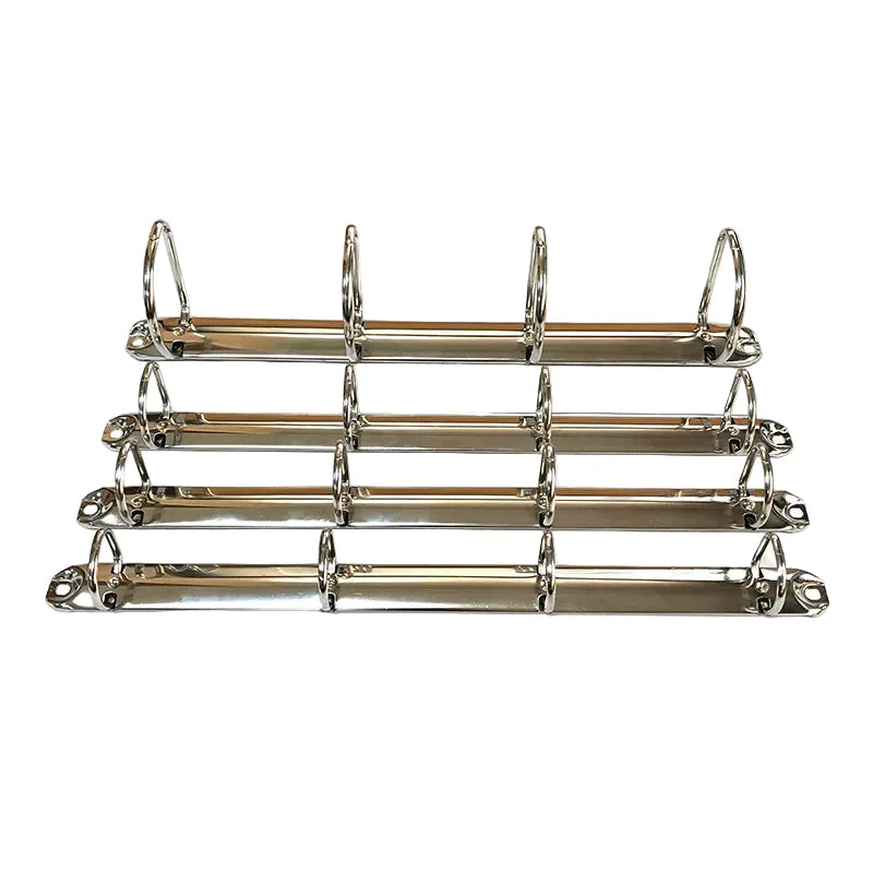 A4 Ringbuchmechanik aus Metall mit 4 D-Ringen â€“ Silber