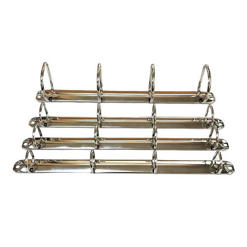 A4 Ringbuchmechanik aus Metall mit 4 D-Ringen â€“ Silber