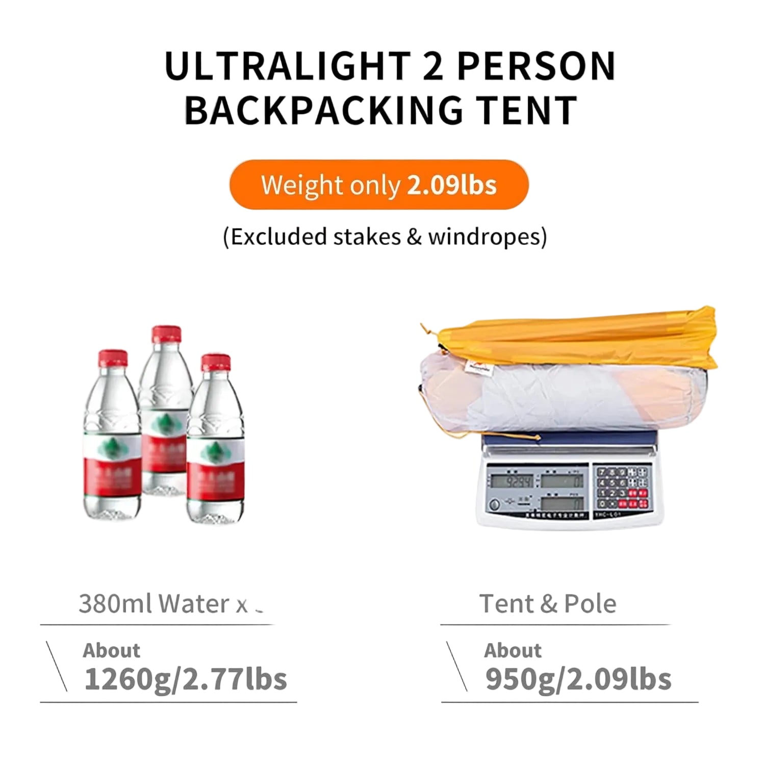 Ultraleichtes 2-Personen Trekkingzelt 10D Wasserdicht