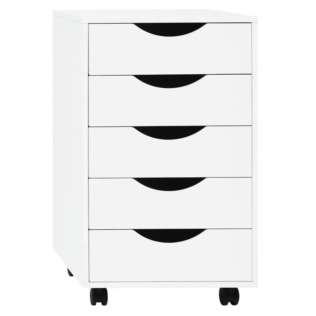 Rollcontainer 40 Ã— 40 Ã— 66,5 cm mit 5 Schubladen â€“ Aktenschrank auf Rollen