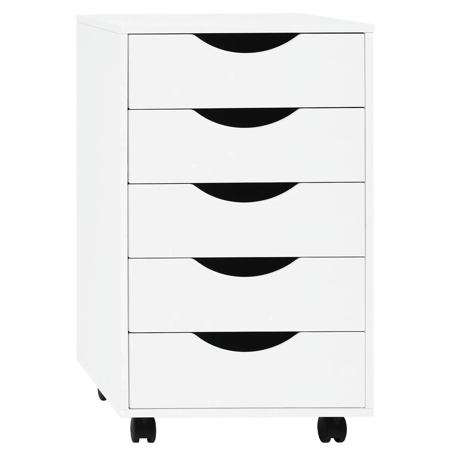 Rollcontainer 40 Ã— 40 Ã— 66,5 cm mit 5 Schubladen â€“ Aktenschrank auf Rollen